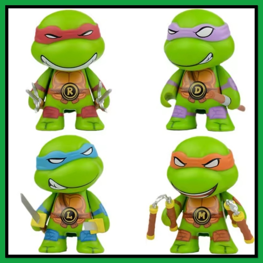 Ninja Turtle Action Figures Set - Green, Red, Blue, Purple, Orange